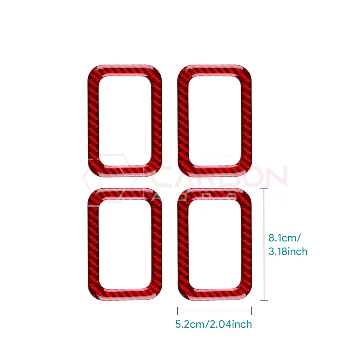 Real Carbon Fiber Rear Child Seat Anchor Trim Overlay for 2024+ Ford Mustang