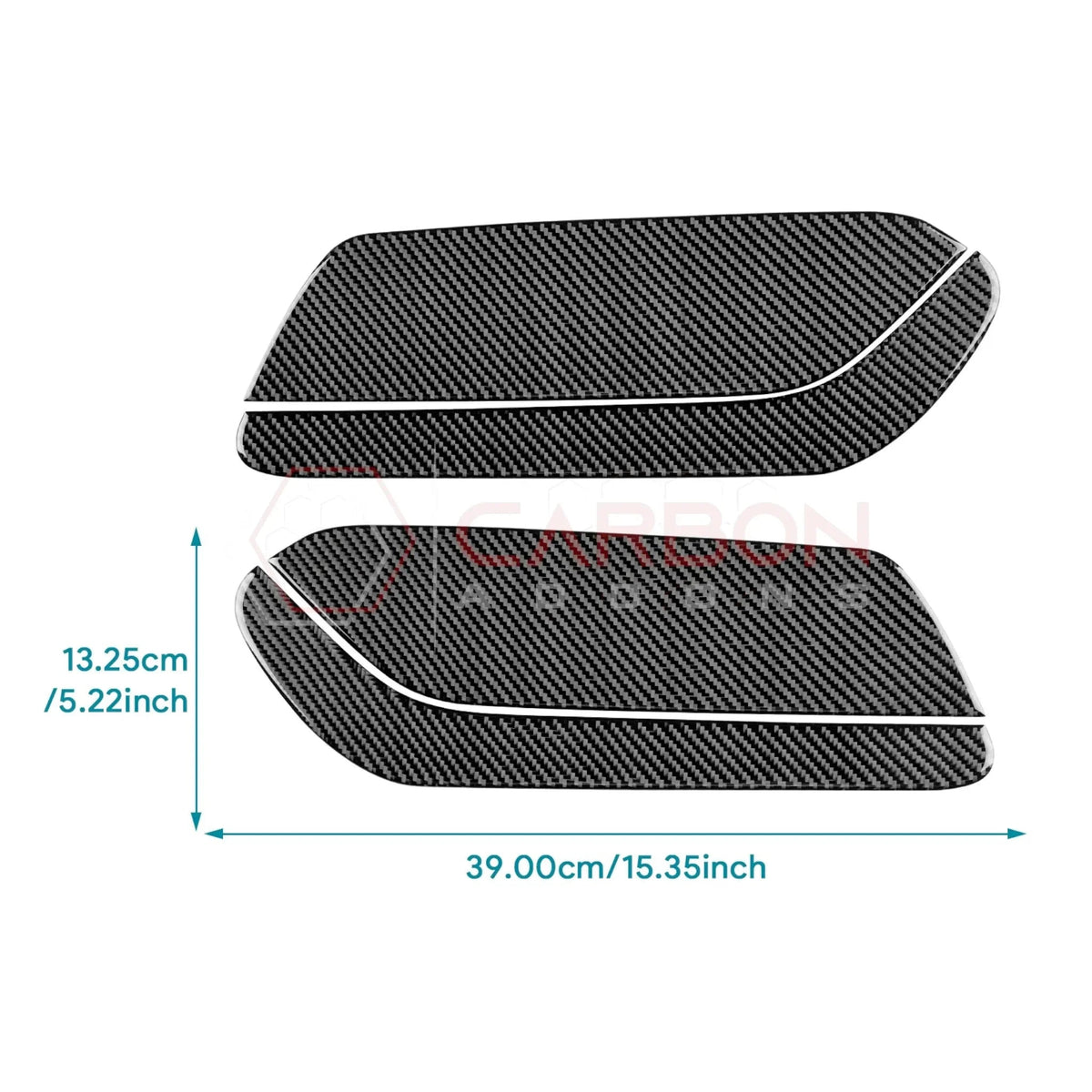 Real Carbon Fiber Rear Seat Side Panel Overlays for 2024+ Ford Mustang