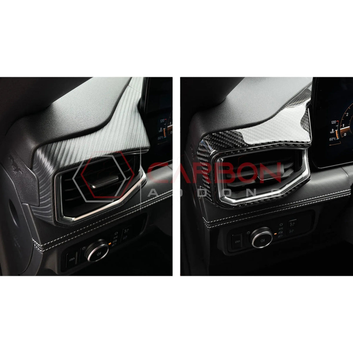 Real Carbon Fiber Driver Side Dashboard Trim Overlays for 2024+ Ford Mustang