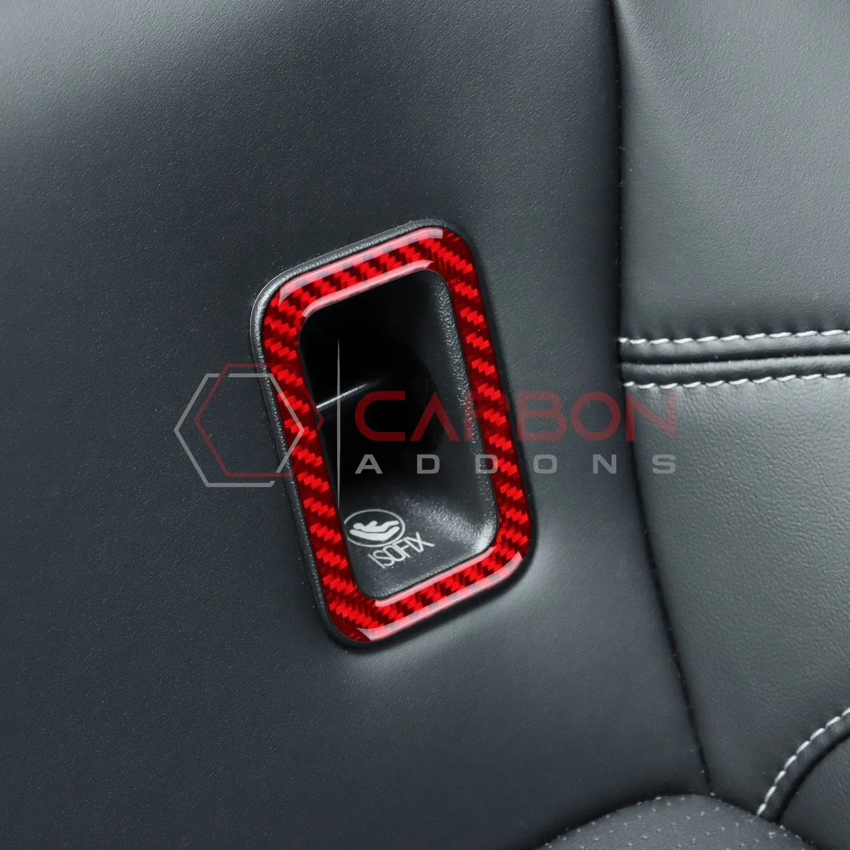 Real Carbon Fiber Rear Child Seat Anchor Trim Overlay for 2024+ Ford Mustang