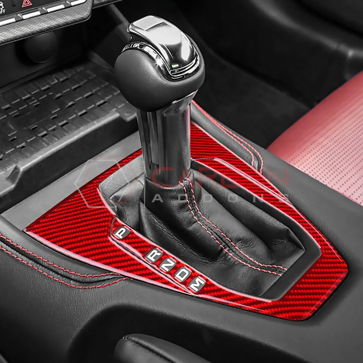 Real Carbon Fiber Gear Shifter Trim Overlay for 2024+ Ford Mustang