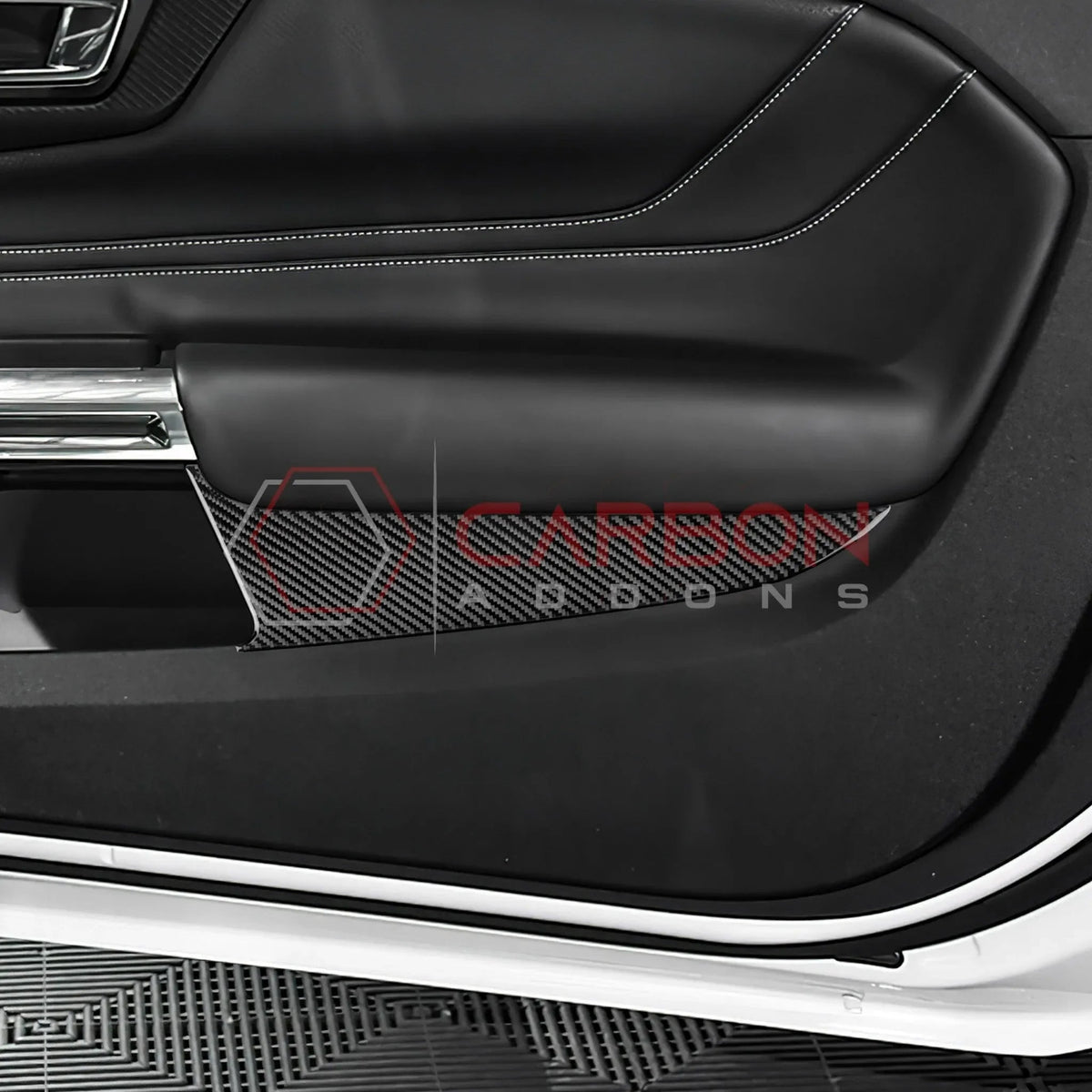 Real Carbon Fiber Lower Door Panel Trim Overlay for 2024+ Ford Mustang