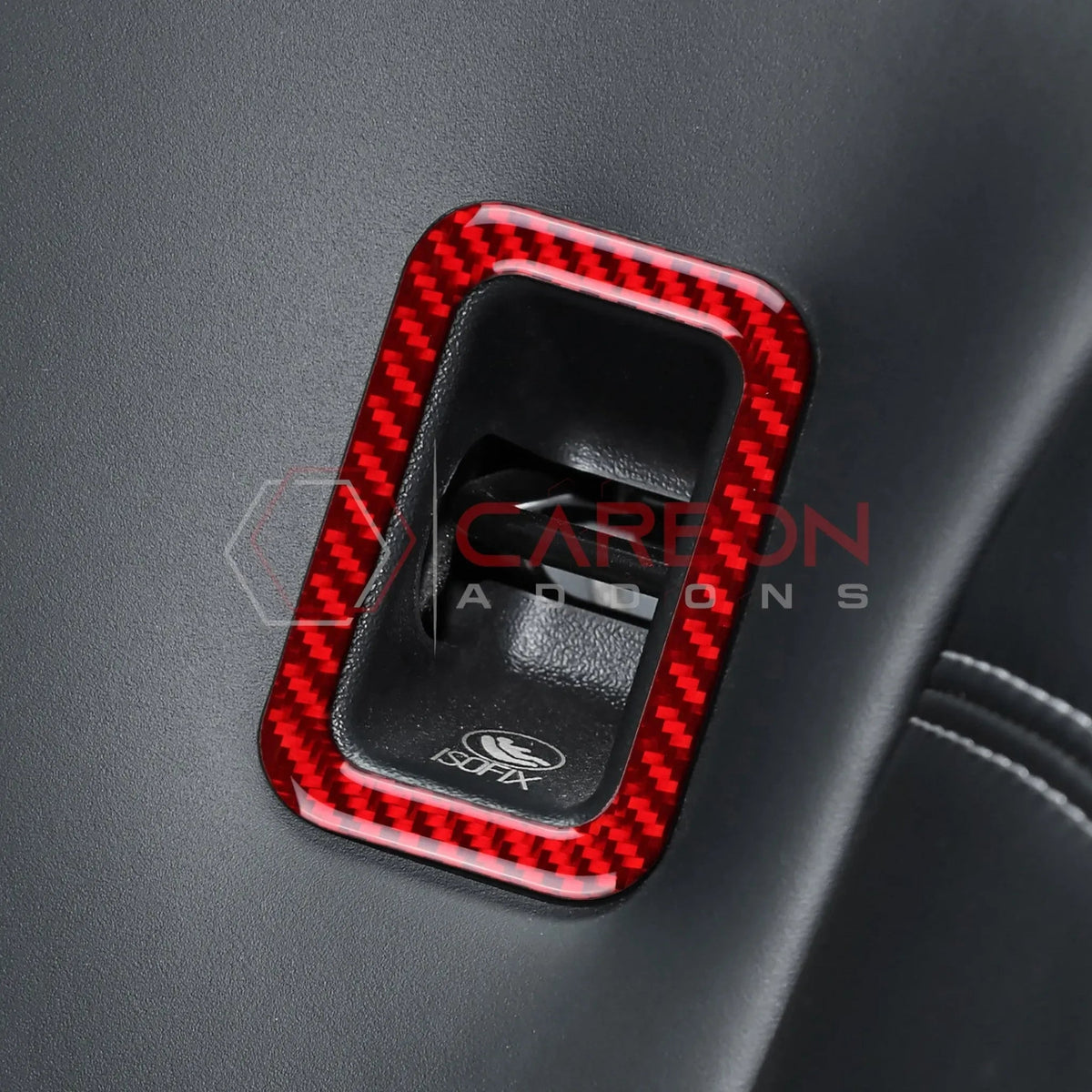 Real Carbon Fiber Rear Child Seat Anchor Trim Overlay for 2024+ Ford Mustang