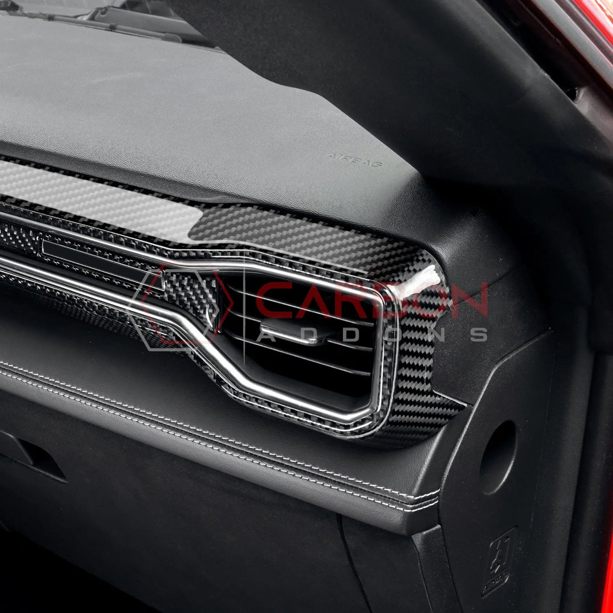 Real Carbon Fiber Passenger Side Dashboard Trim Overlays for 2024+ Ford Mustang