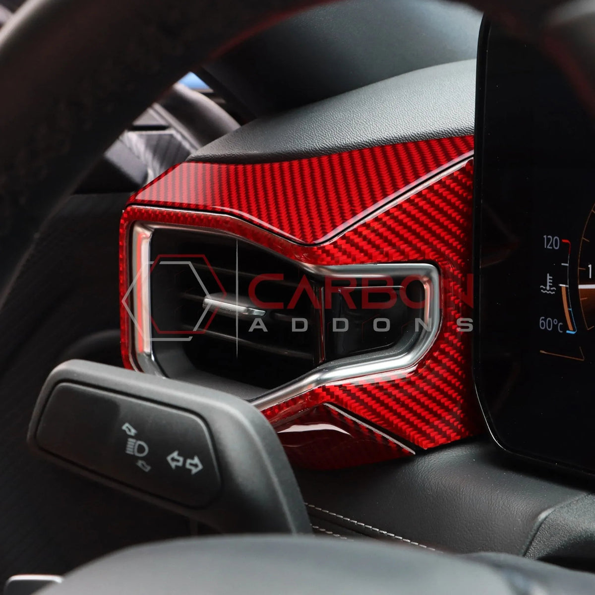 Real Carbon Fiber Driver Side Dashboard Trim Overlays for 2024+ Ford Mustang