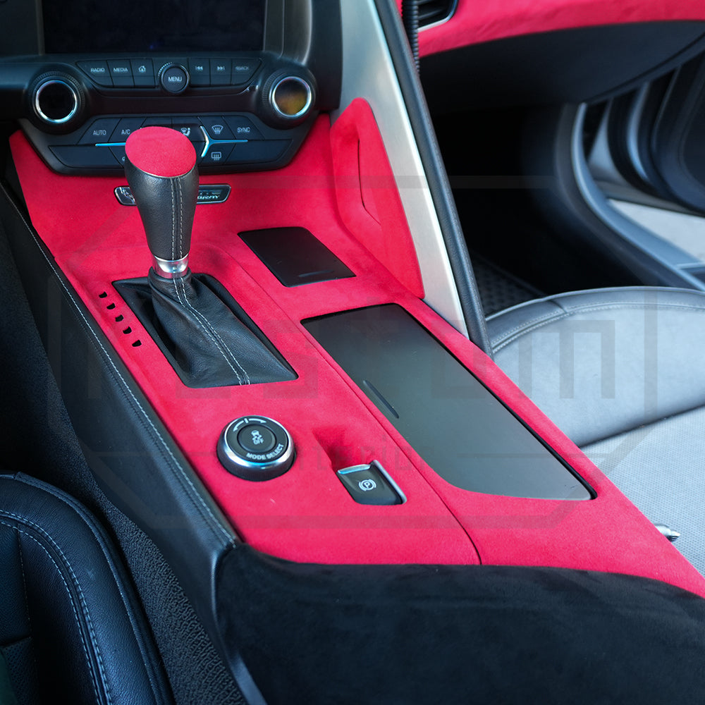 Corvette C7 Suede Leather Center Console Shifter Trim & Shift Knob Head Cover
