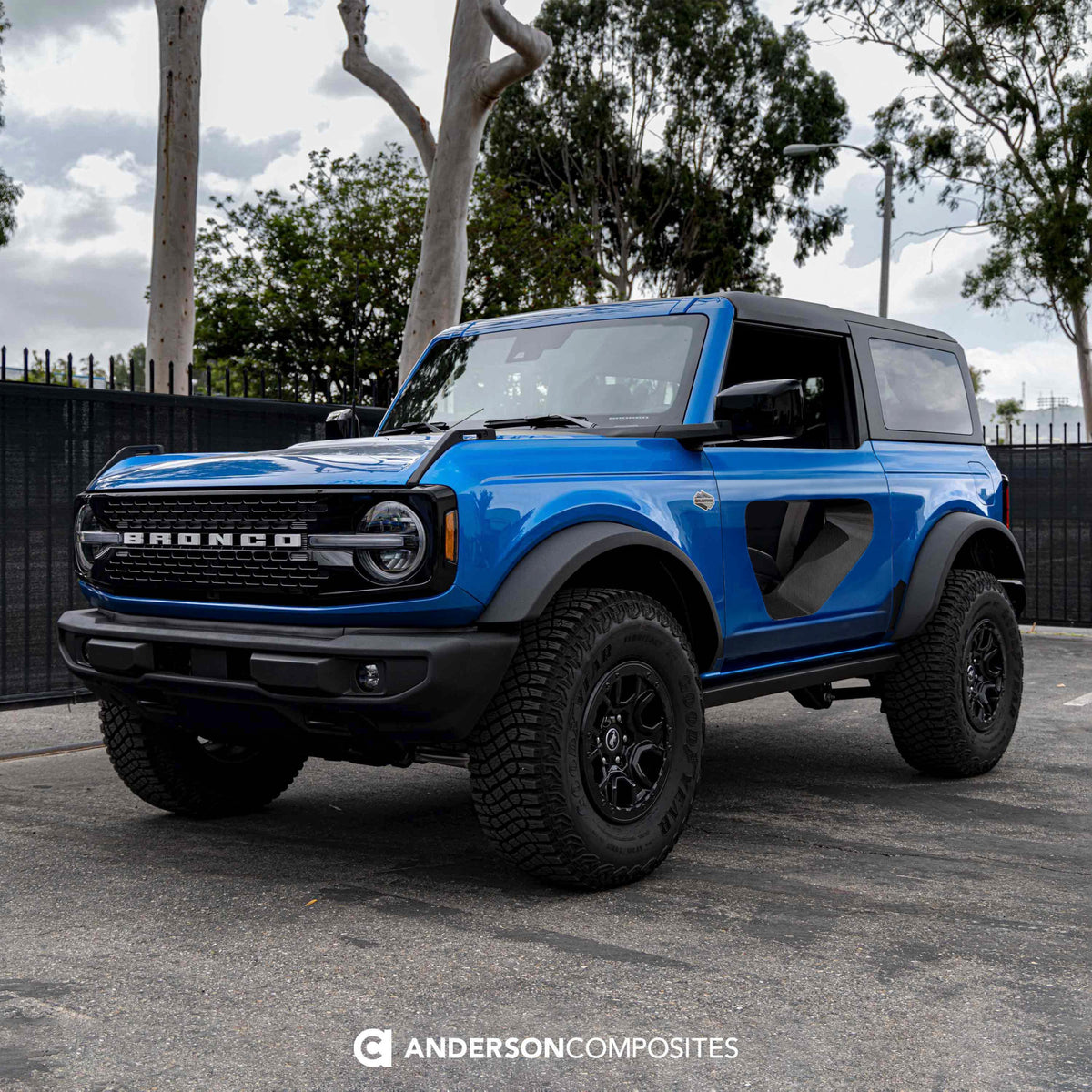 Fiberglass halo doors with carbon fiber inserts for 2021-2026 Ford Bronco 2DR