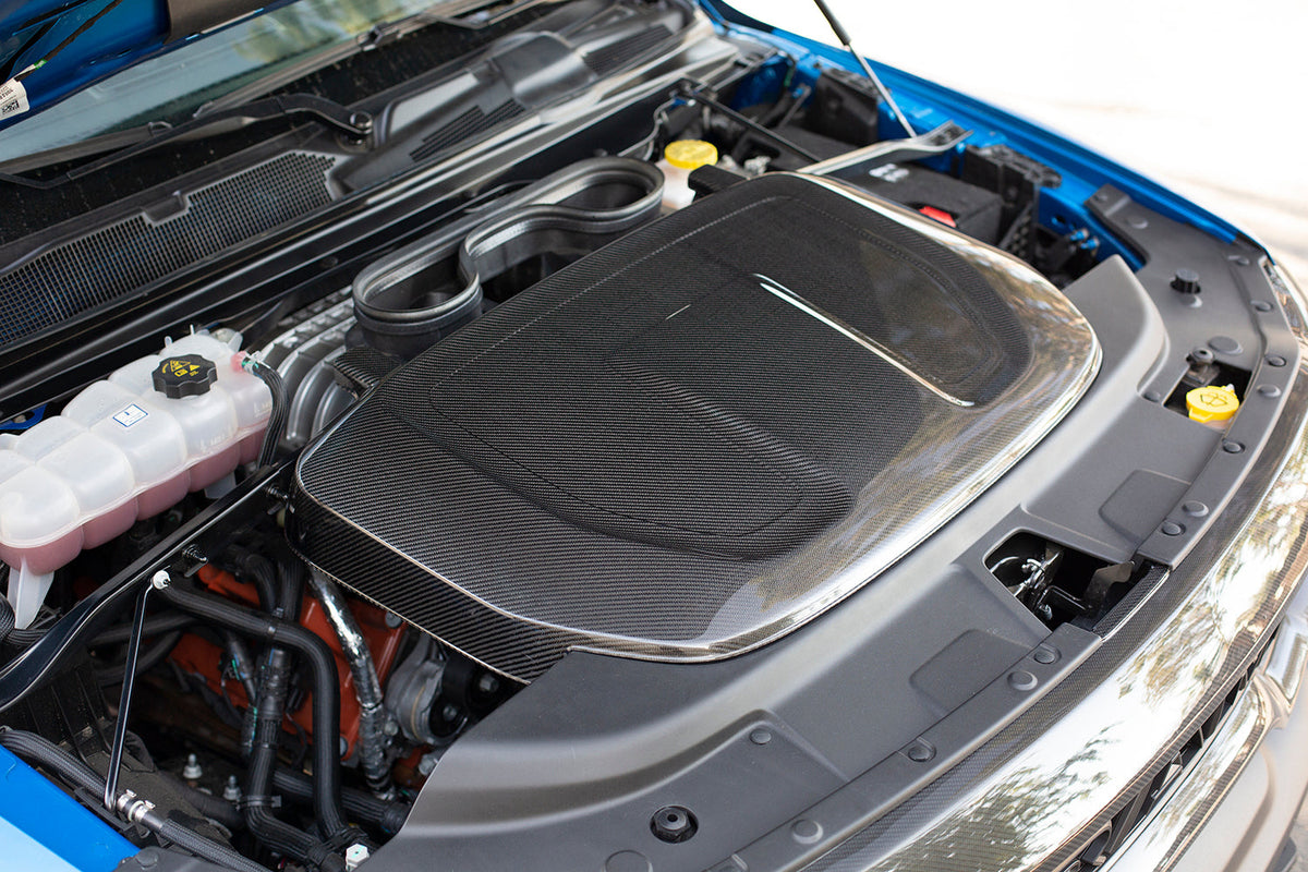 Type-OE carbon fiber engine cover for 2021-2024 RAM TRX