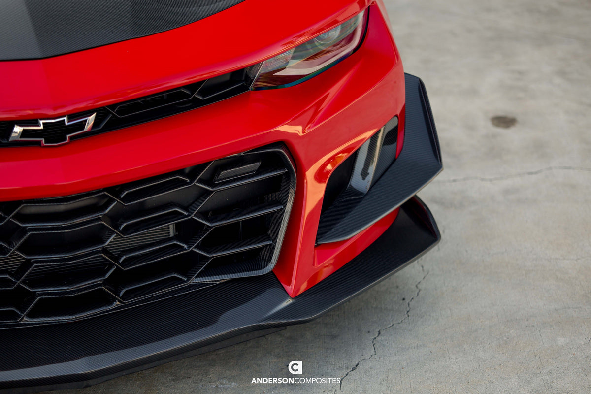 Type-LE carbon fiber front bumper canards for 2017-2024 Chevrolet Camaro ZL1 1LE