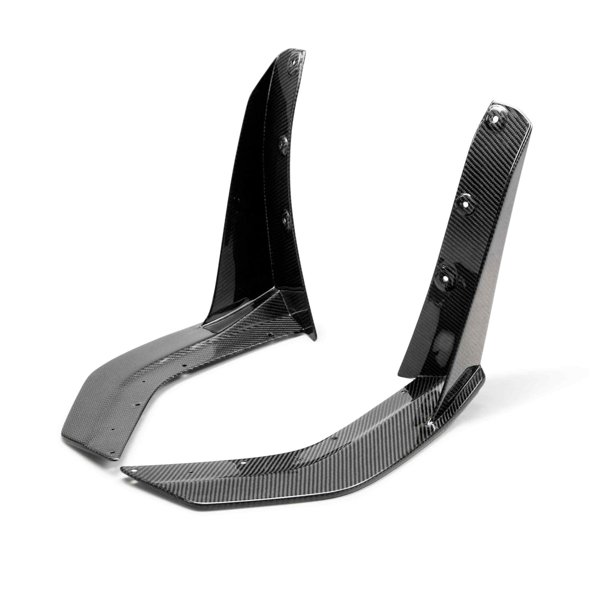 Carbon fiber front splitter wickers for 2020-2022 Ford Mustang Shelby GT500