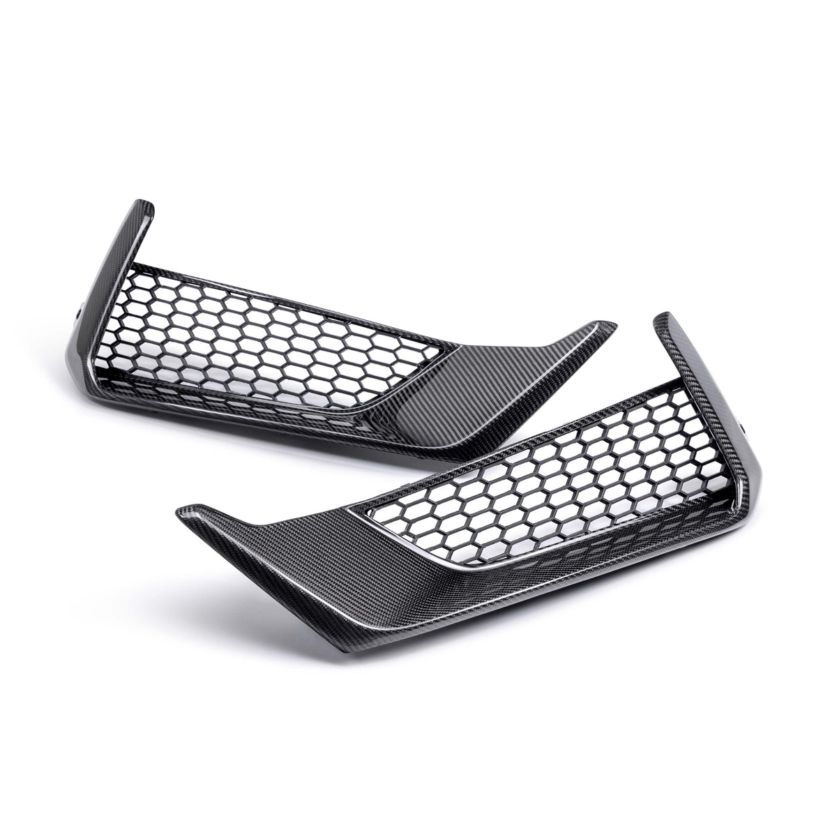 Carbon fiber front bumper inserts for 2024-2026 Ford Mustang Dark Horse
