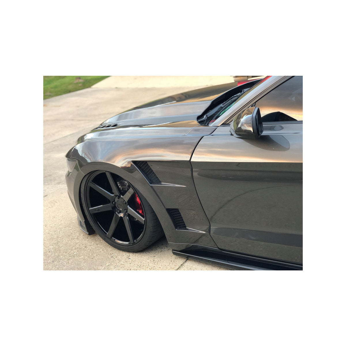 Type-AT carbon fiber front fenders for 2015-2017 Ford Mustang (0.4inch wider) (pair)