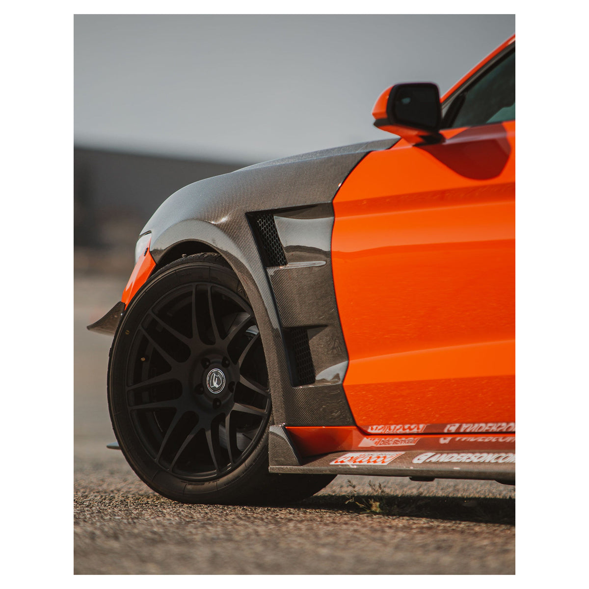 Type-AT carbon fiber front fenders for 2015-2017 Ford Mustang (0.4inch wider) (pair)