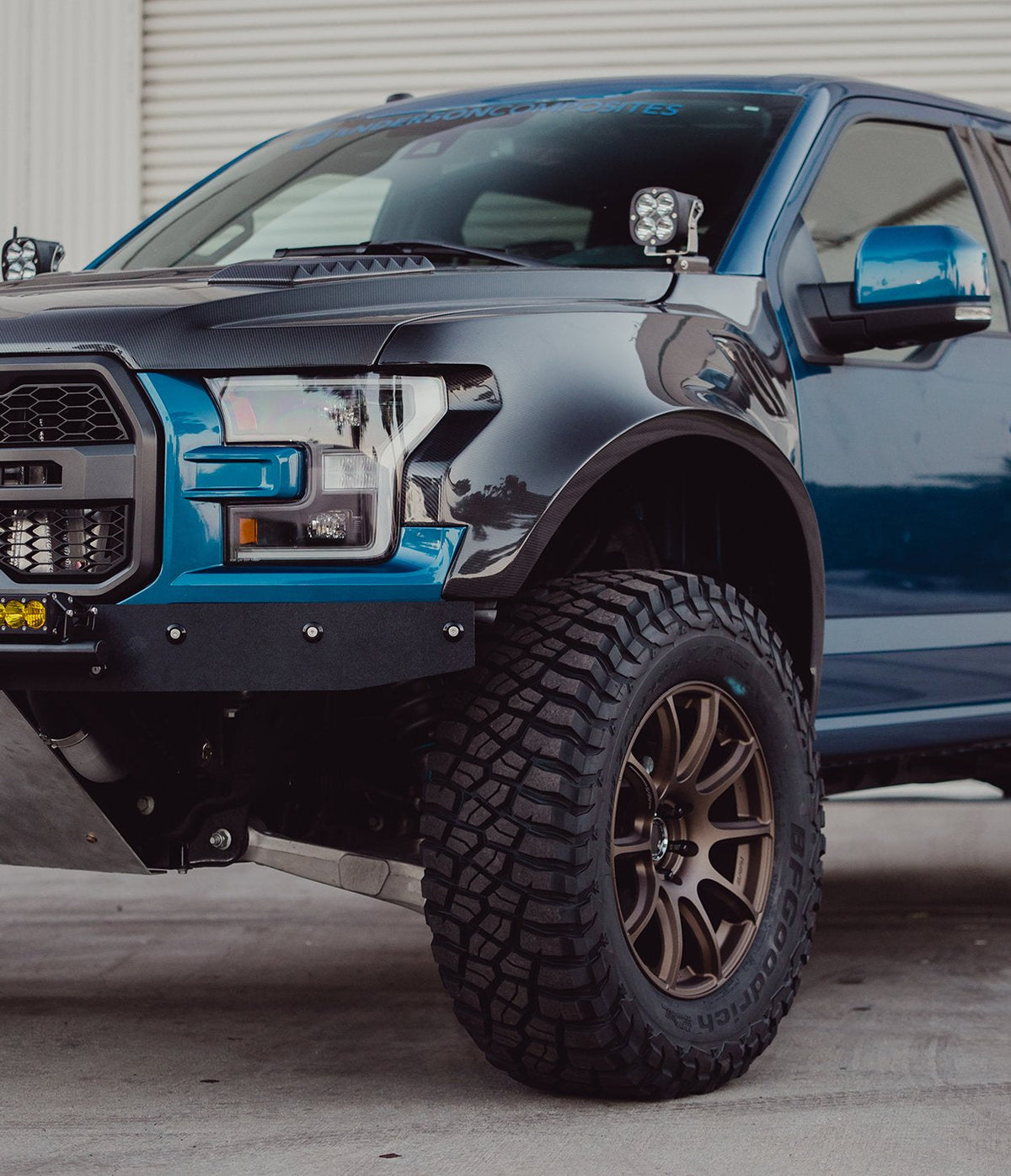 Carbon fiber wide fenders for 2017-2020 Ford Raptor (2" rise & 4" wider)