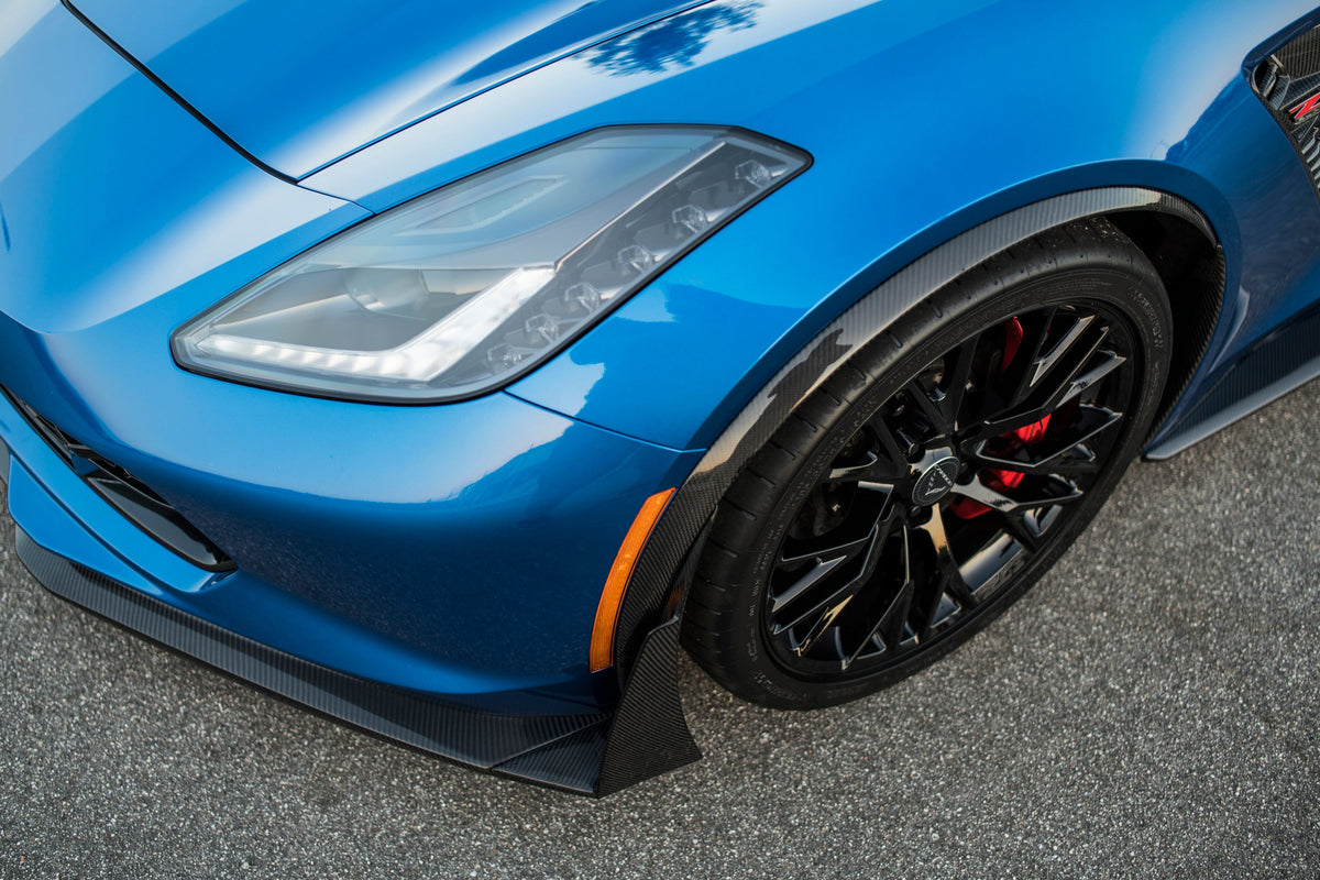 Carbon fiber front bumper canards for 2015-2019 Chevrolet Corvette C7 Z06