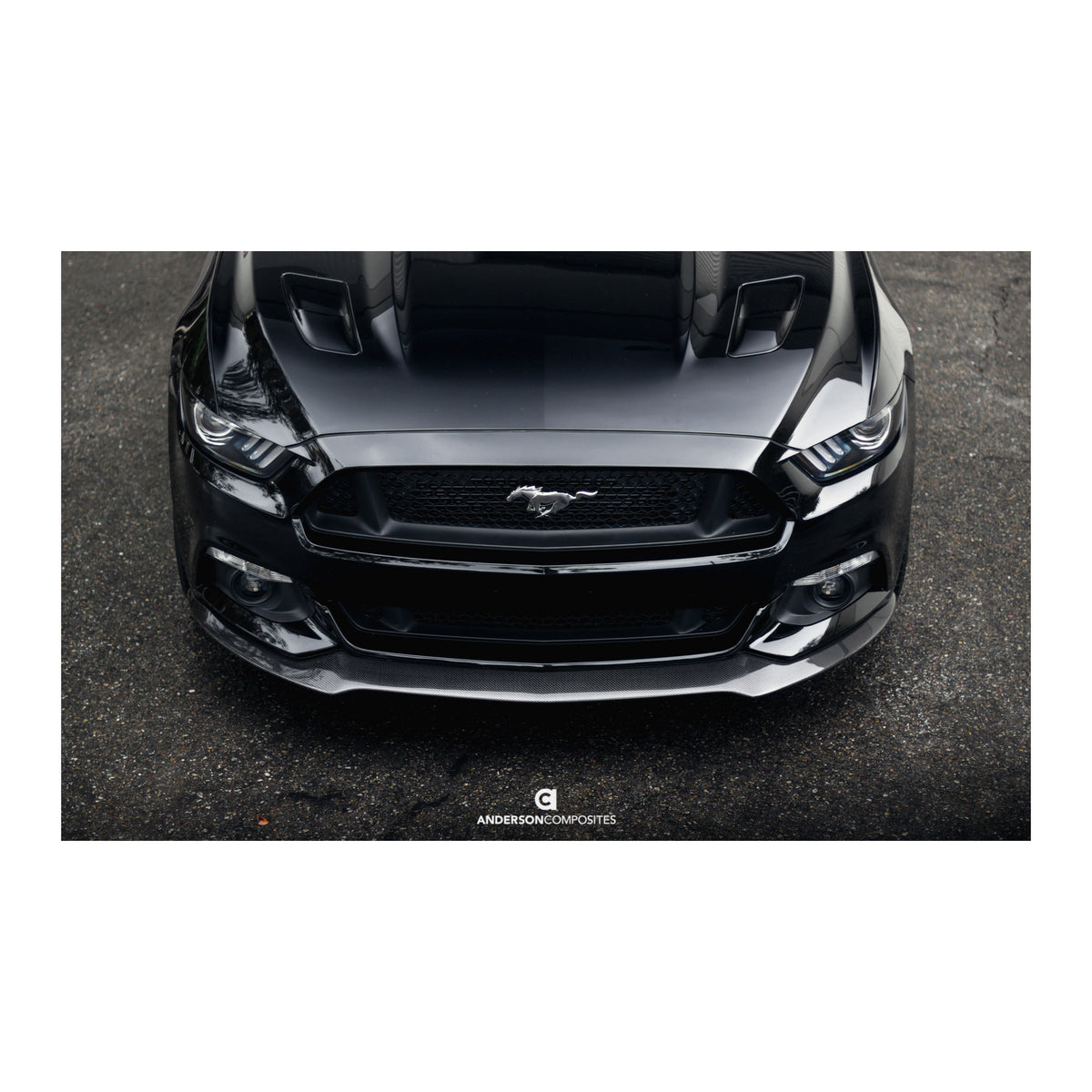 Type-AC carbon fiber front chin splitter for 2015-2017 Ford Mustang
