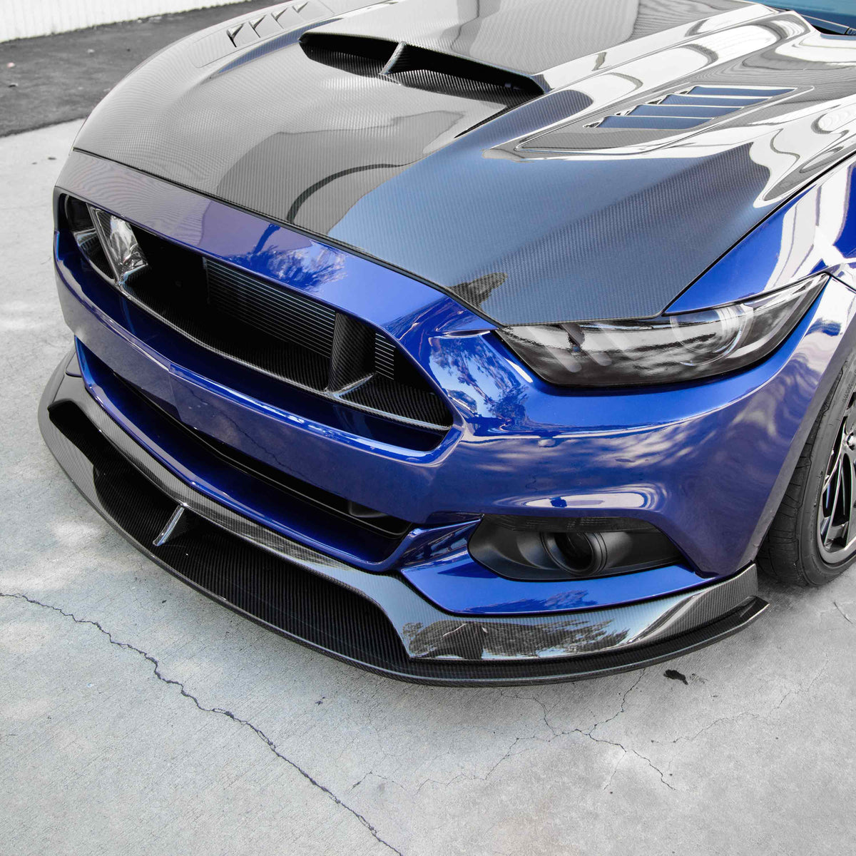 Type-AR carbon fiber front chin splitter for 2015-2017 Ford Mustang