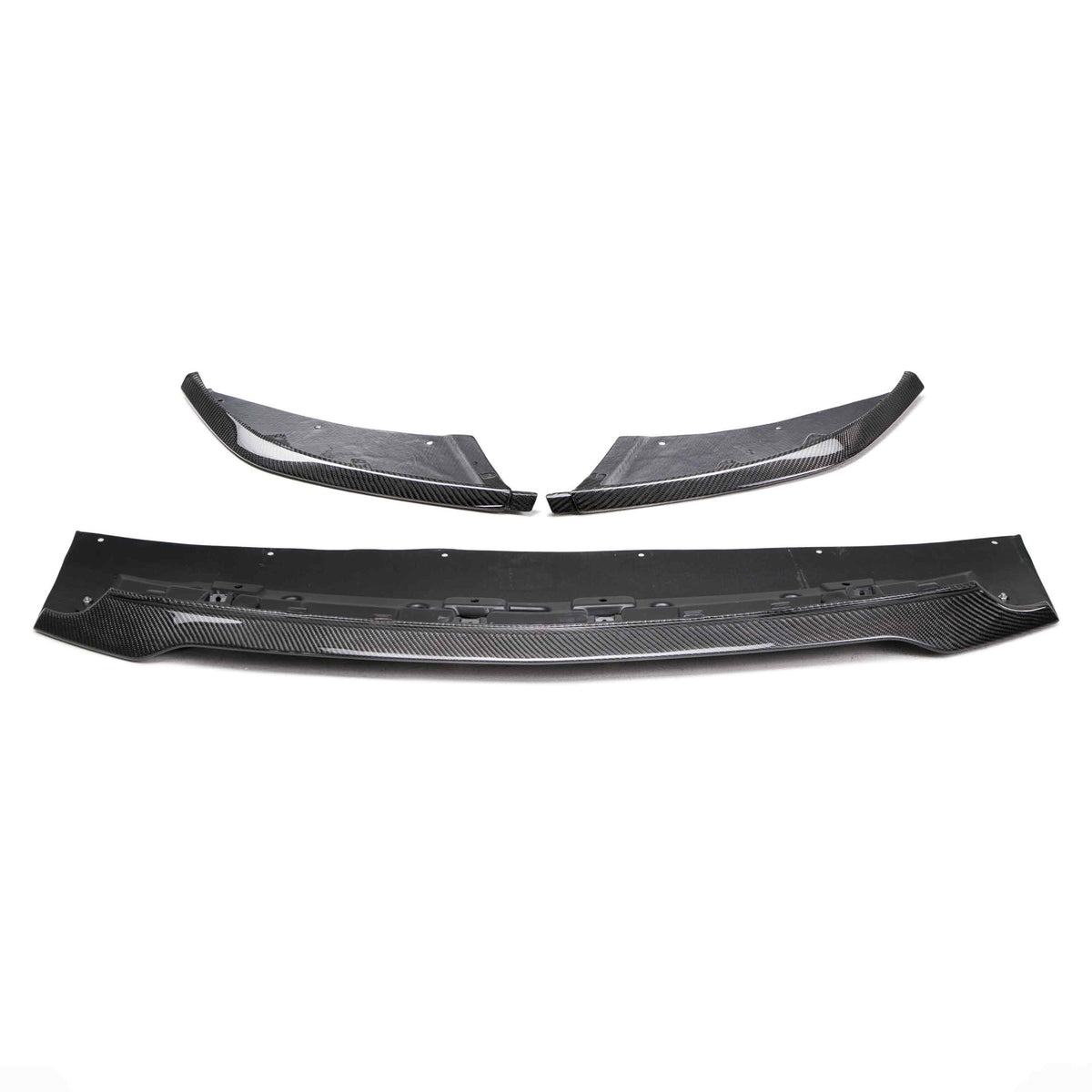 Carbon fiber front splitter for 2015-2020 Ford Mustang Shelby GT350 (3PC)