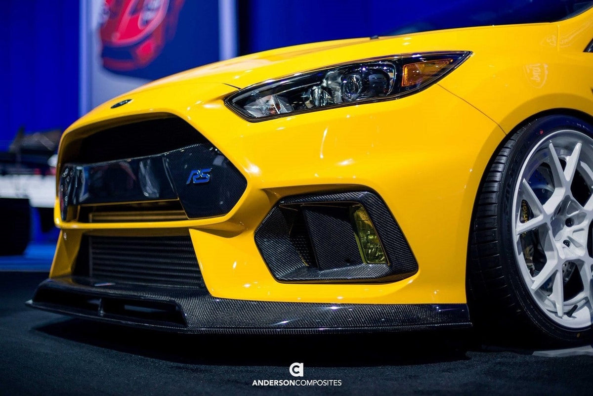 Type-AR carbon fiber front chin spoiler for 2016-2018 Ford Focus RS