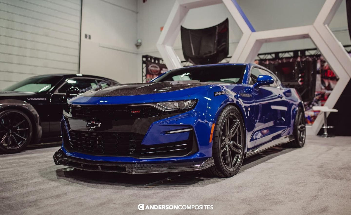 Type-OE carbon fiber front chin spoiler for 2019-2023 Chevrolet Camaro SS (upper)