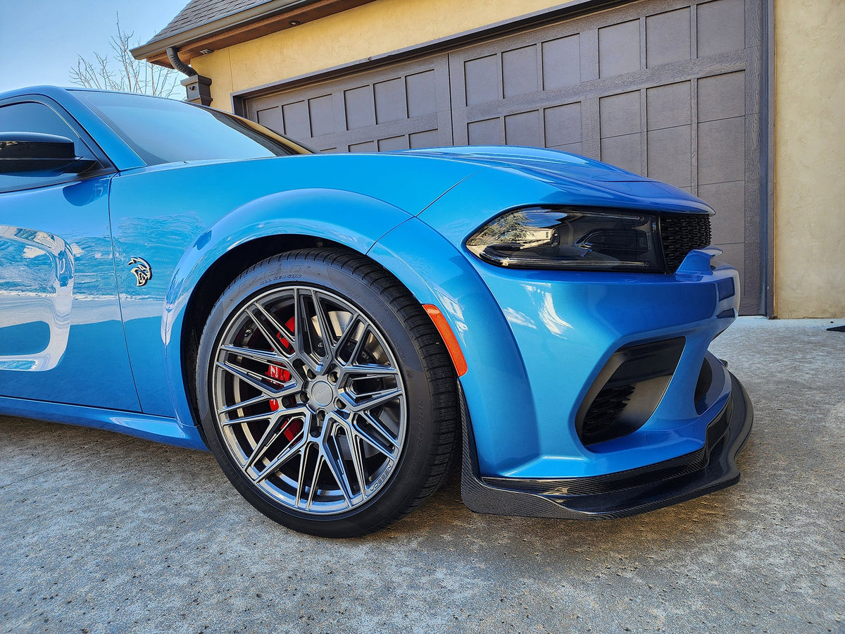 Type-MB carbon fiber front chin spoiler for 2020-2023 Dodge Charger Widebody