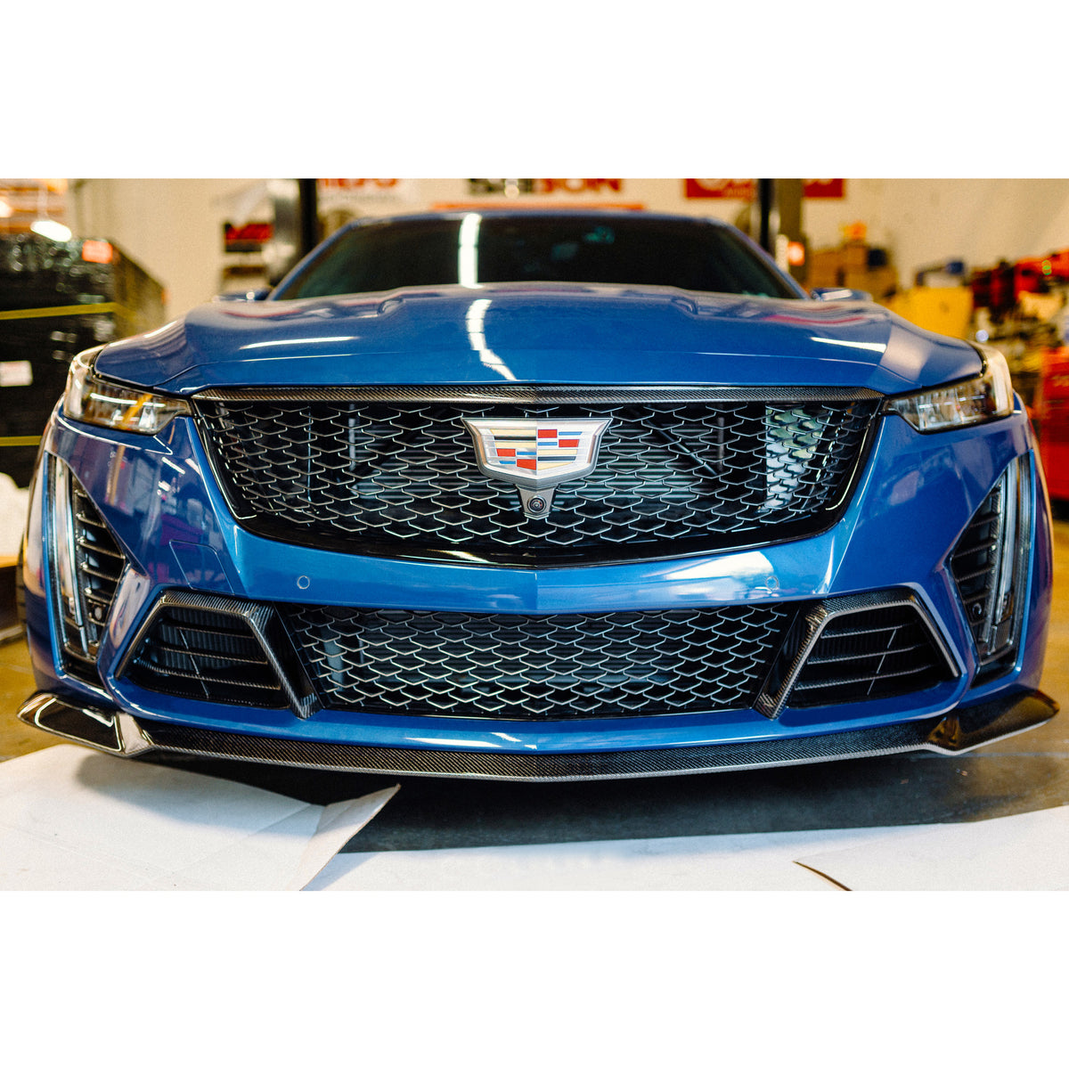 Type-ST carbon fiber front chin spoiler for 2022-2024 Cadillac CT5 Blackwing