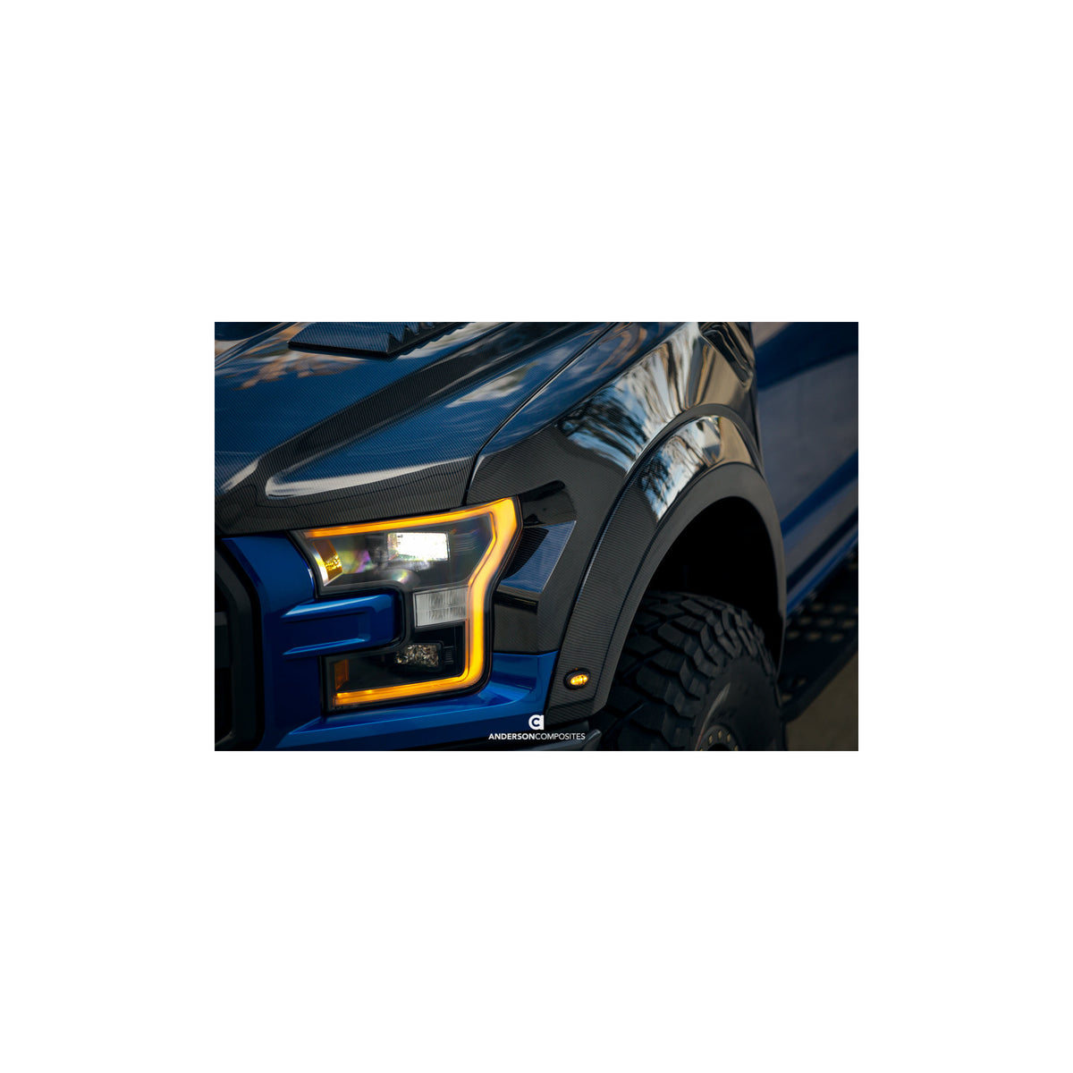 Carbon fiber front fender flares for 2017-2020 Ford Raptor