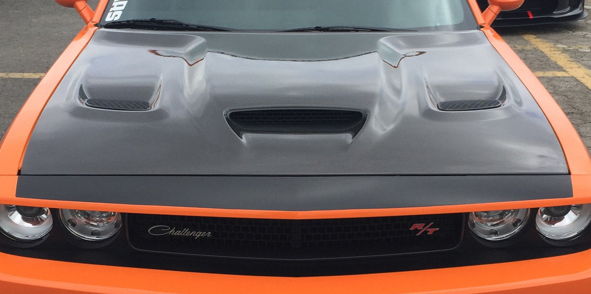 Type-OE carbon fiber hood for 2015-2019 Dodge Challenger Hellcat