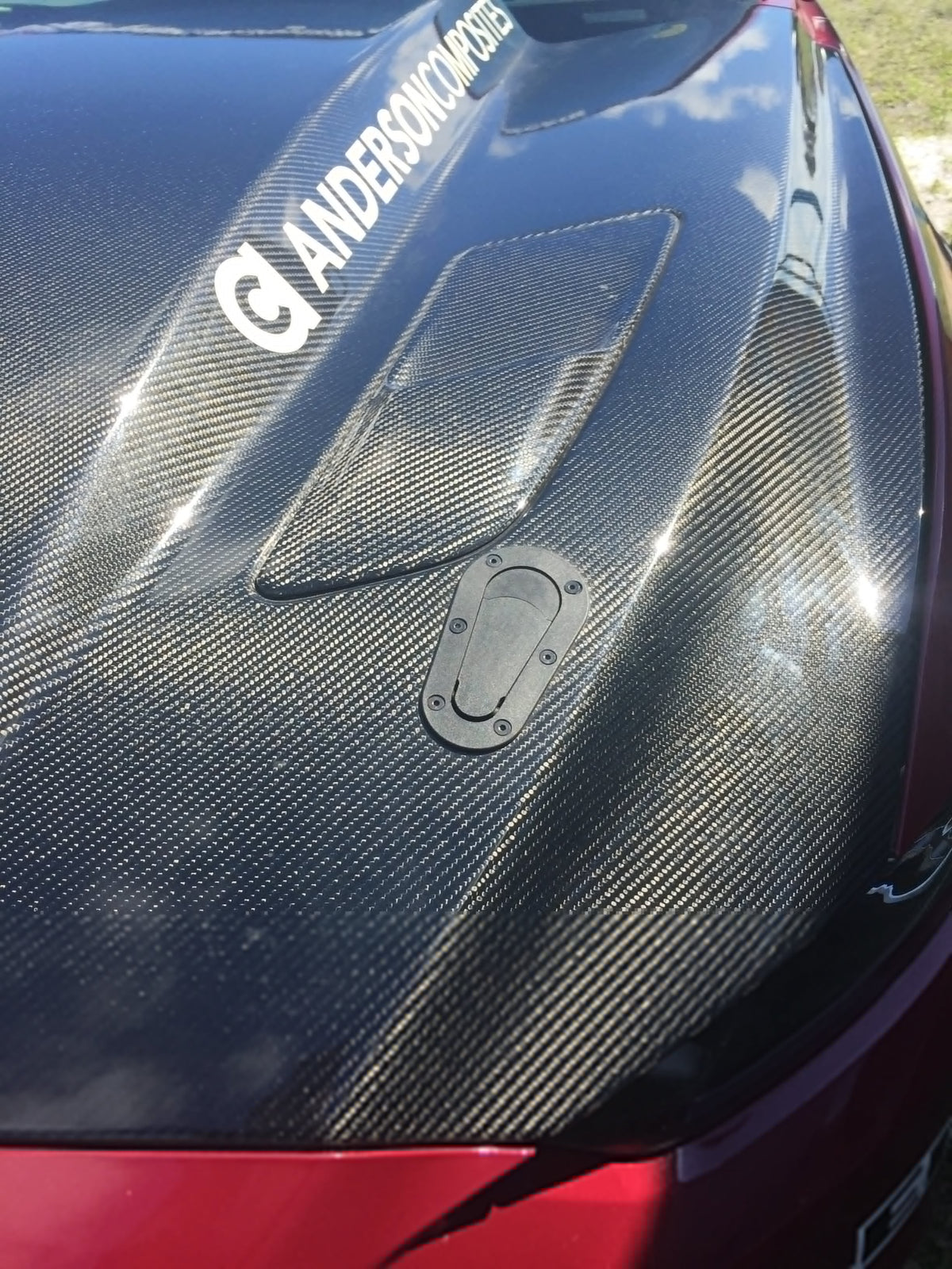Type-CJ double sided carbon fiber cowl hood for 2015-2017 Ford Mustang