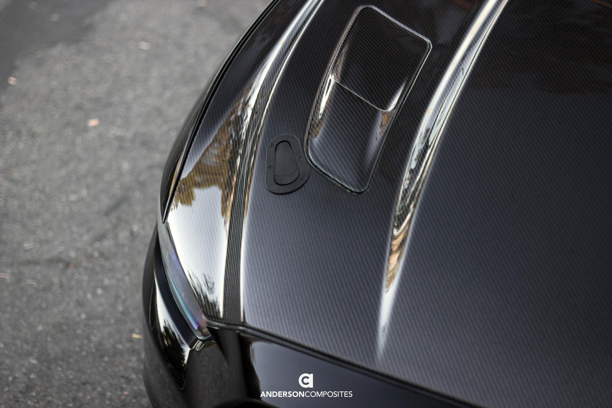 Type-CJ double sided carbon fiber cowl hood for 2015-2017 Ford Mustang