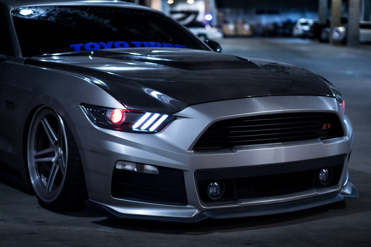 Type-GR (GT350 Style) double sided carbon fiber hood for 2015-2017 Ford Mustang