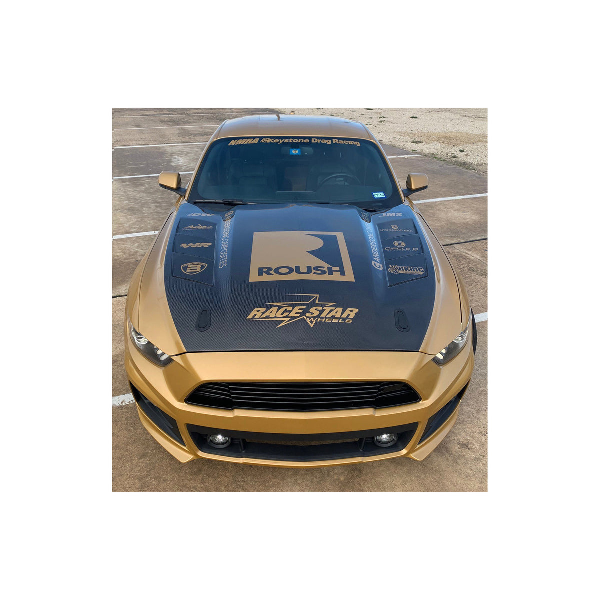 Heat extractor double sided carbon fiber hood for 2015-2017 Ford Mustang
