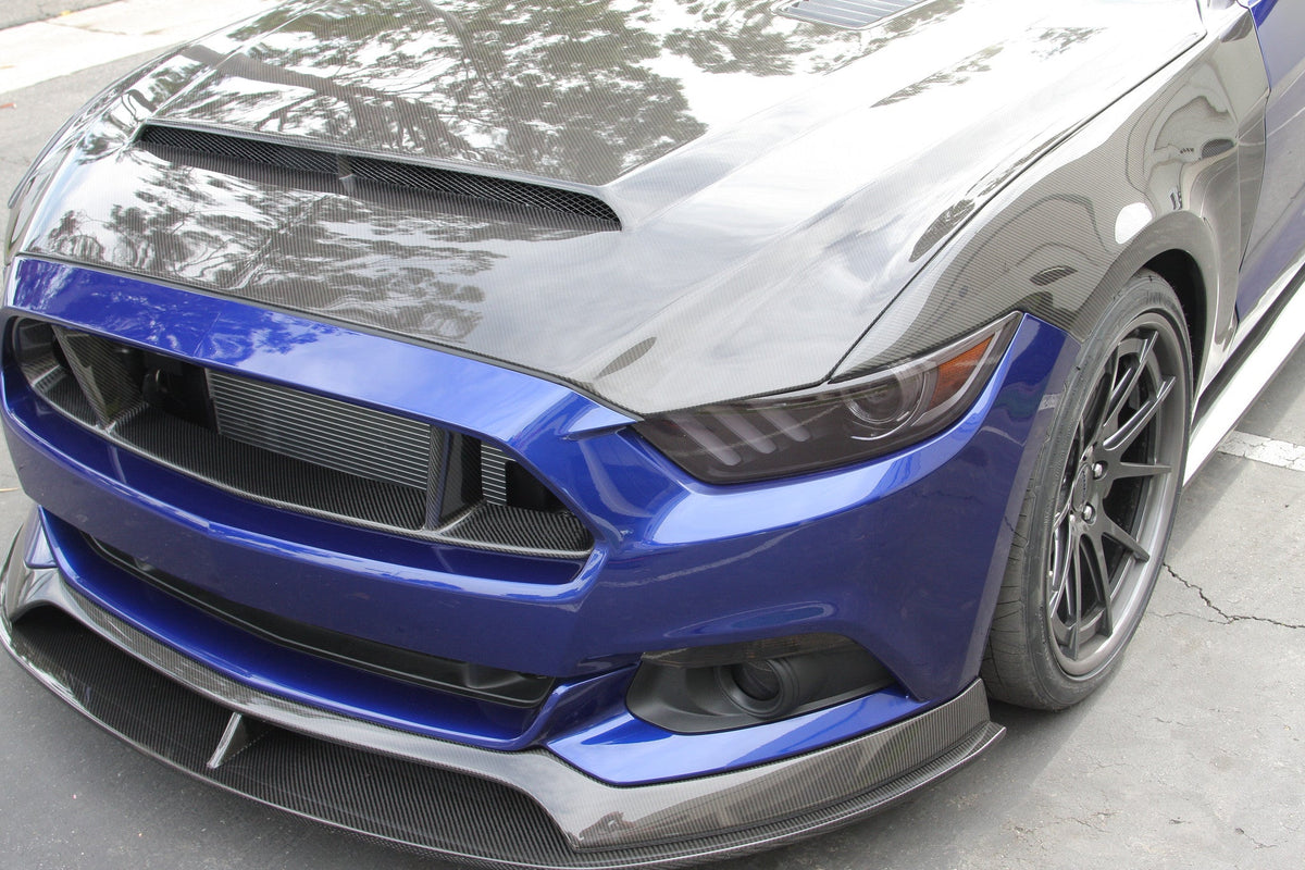 Type-SN double sided carbon fiber hood for 2015-2017 Ford Mustang