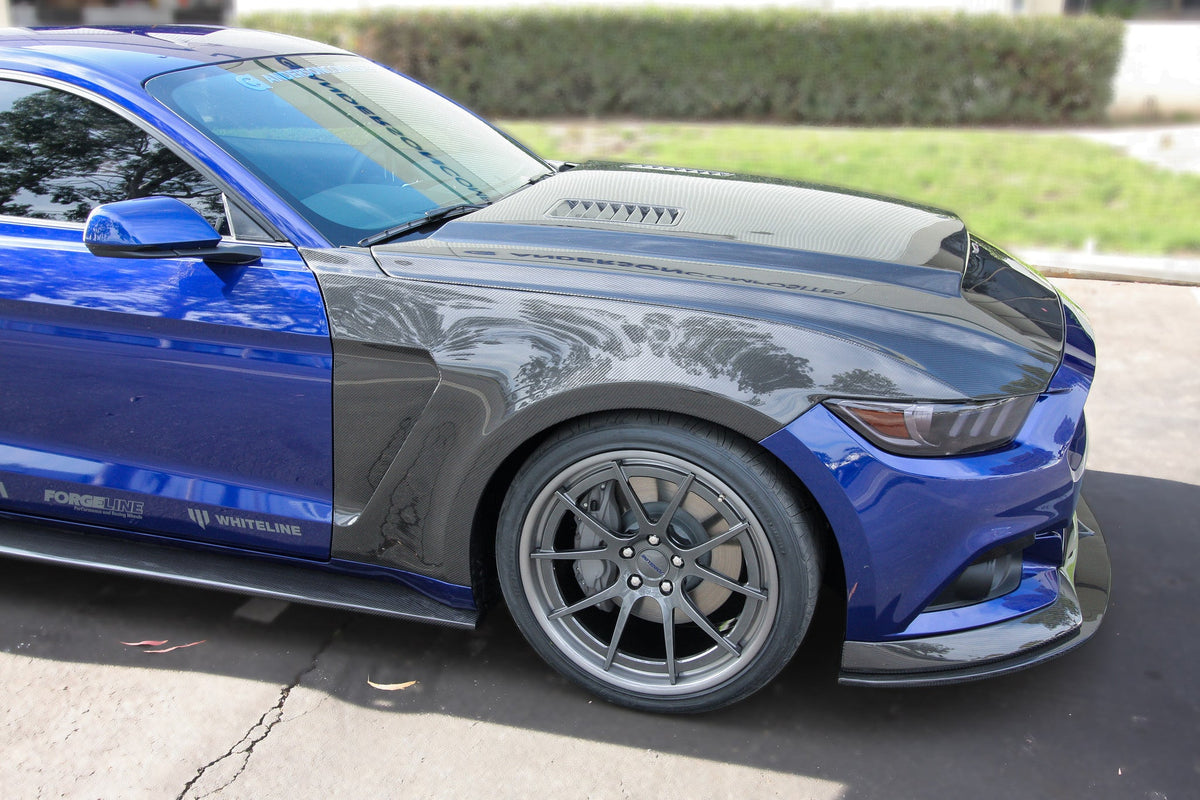 Type-SN double sided carbon fiber hood for 2015-2017 Ford Mustang