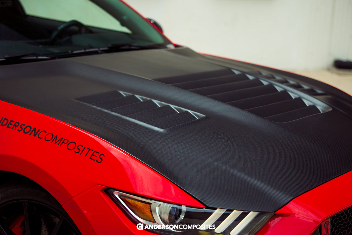 Type-CR dry carbon fiber hood for 2015-2020 Ford Mustang Shelby GT350 & GT350R