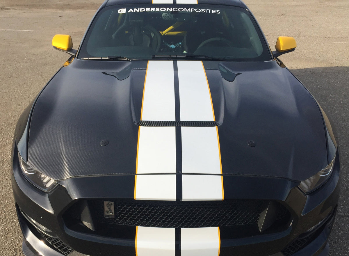Double sided carbon fiber hood for 2015-2020 Ford Mustang Shelby GT350 & GT350R