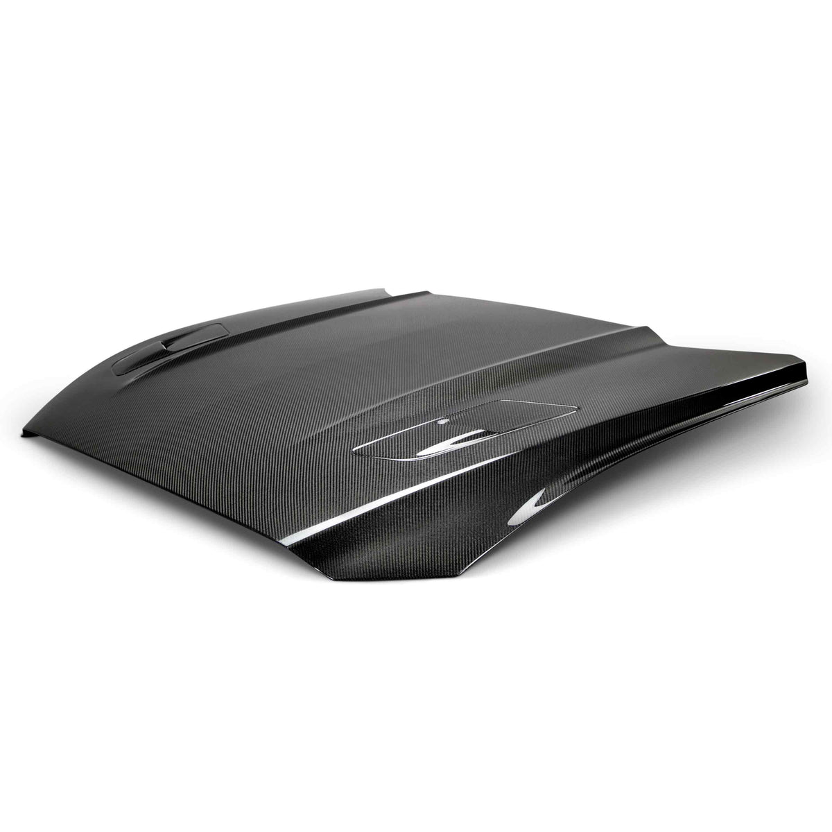 Type-OE (GT Style with hood vents) double sided carbon fiber hood for 2015-2017 Ford Mustang