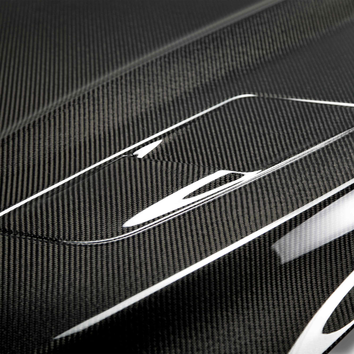 Type-OE (GT Style with hood vents) double sided carbon fiber hood for 2015-2017 Ford Mustang
