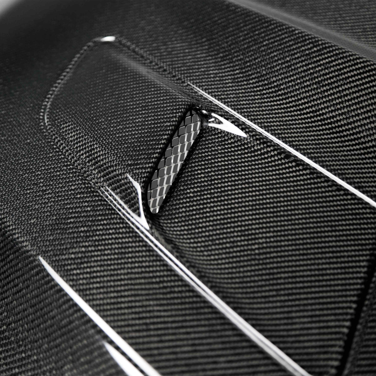 Type-OE (GT Style with hood vents) double sided carbon fiber hood for 2015-2017 Ford Mustang