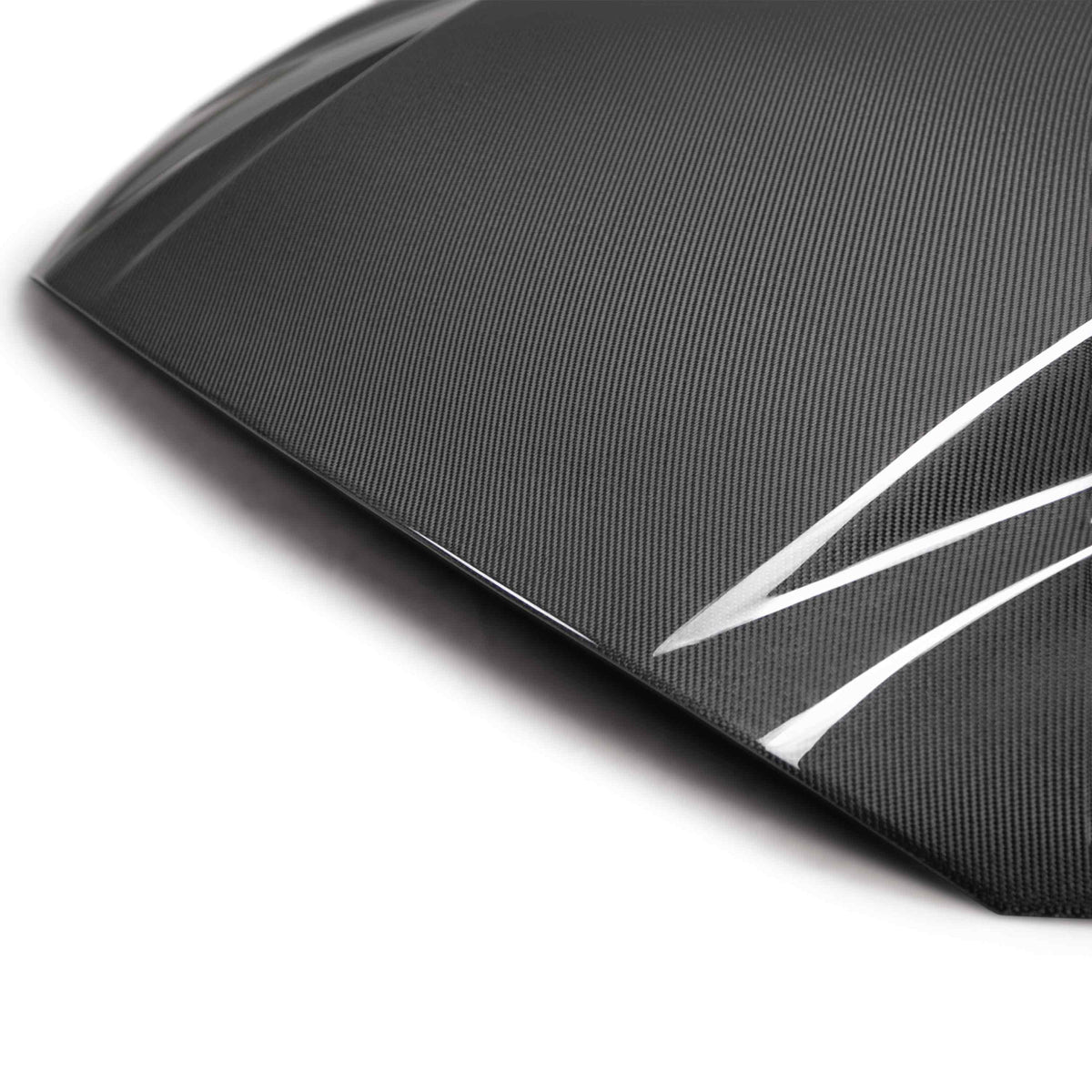 Type-CJ double sided carbon fiber cowl hood for 2018-2023 Ford Mustang
