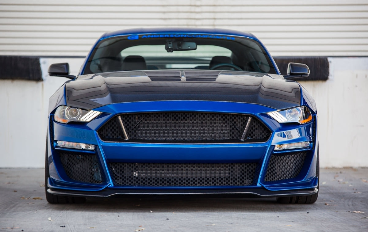 Type-GT5 double sided carbon fiber hood for 2018-2023 Ford Mustang