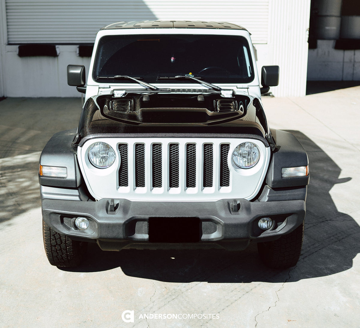 Type-OE carbon fiber hood for 2018-2024 Jeep Wrangler and Gladiator Rubicon