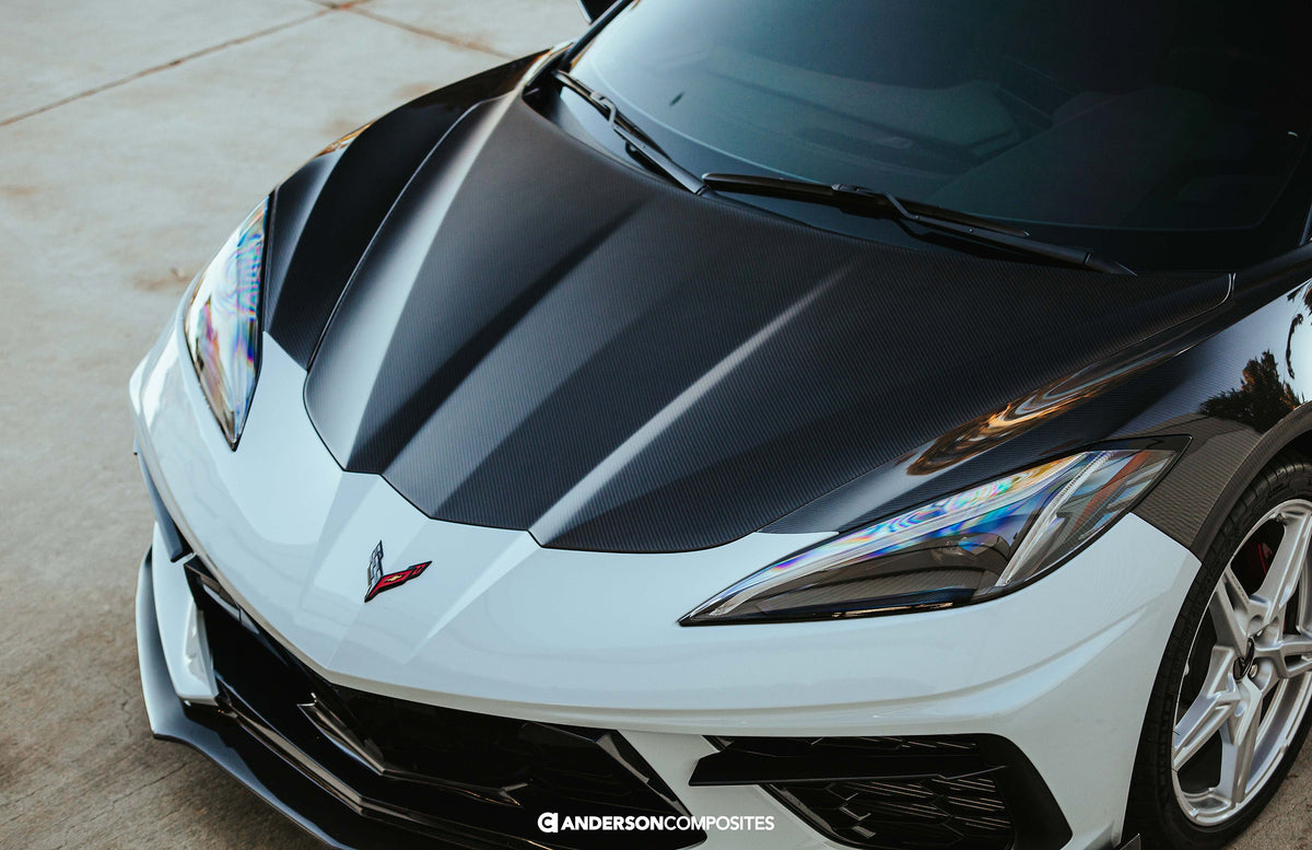 Type-OE dry carbon fiber hood for 2020-2024 Chevrolet C8