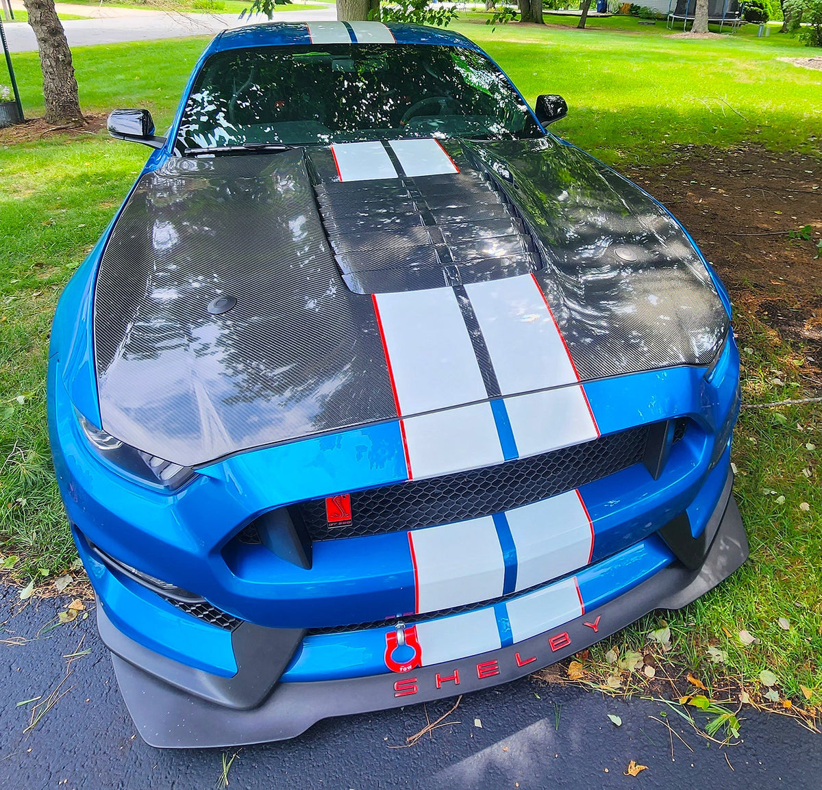 Type-OE double-sided carbon fiber hood for 2020-2022 Ford Mustang Shelby GT500