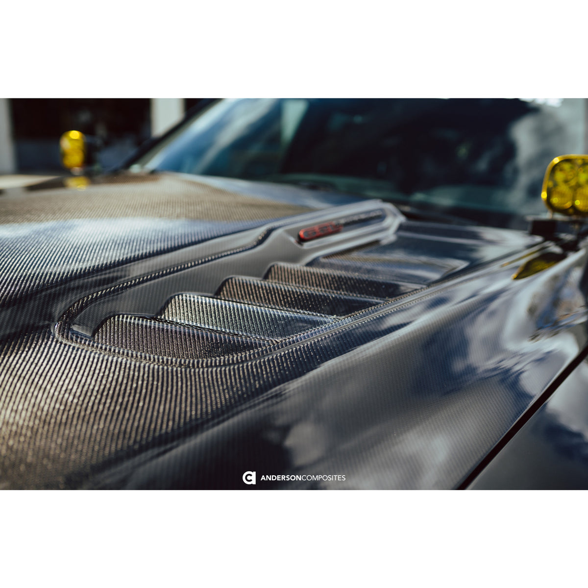 OE-style carbon fiber hood for 2021-2024 RAM TRX and 2025-2026 RHO