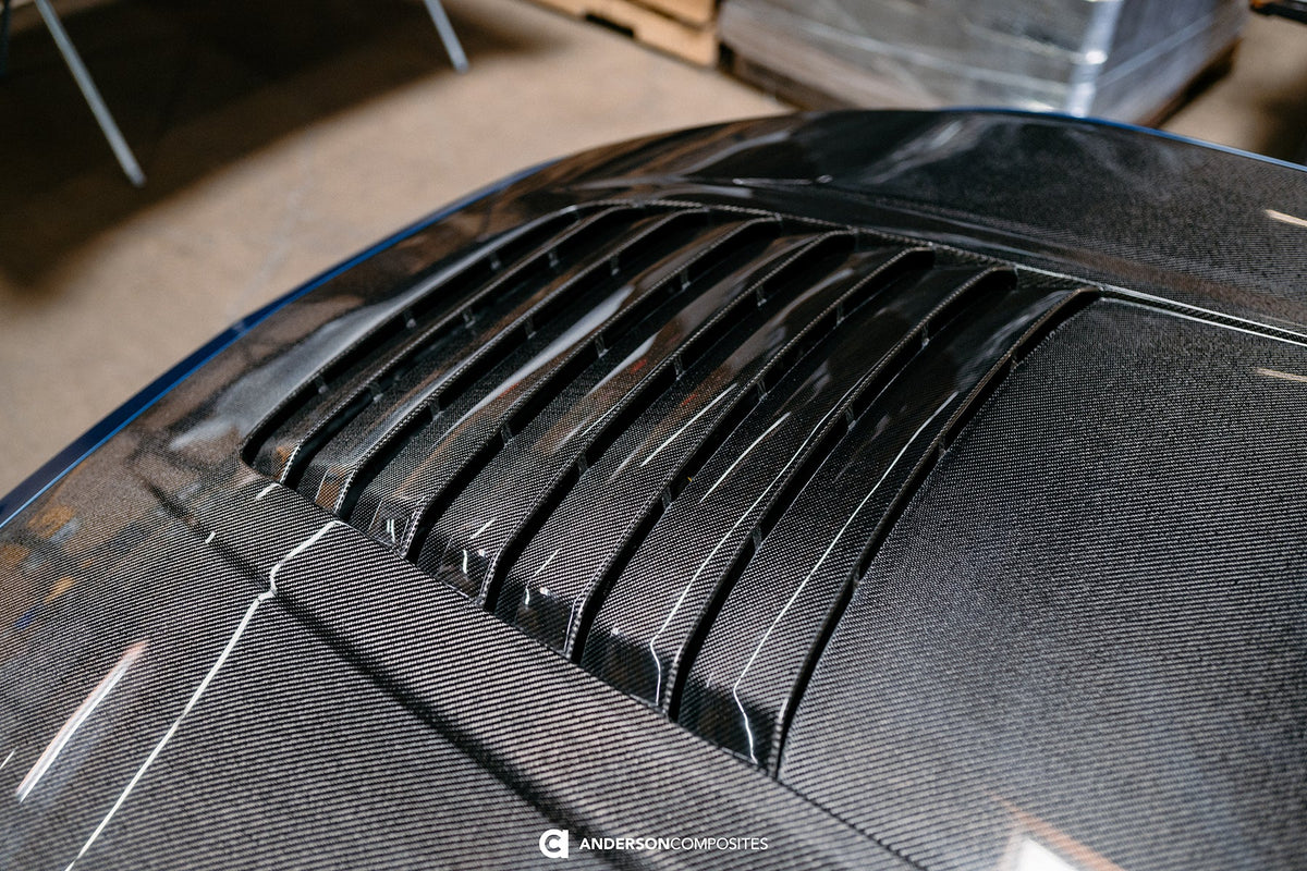 Type-GT5 double sided carbon fiber hood for 2024-2026 Ford Mustang