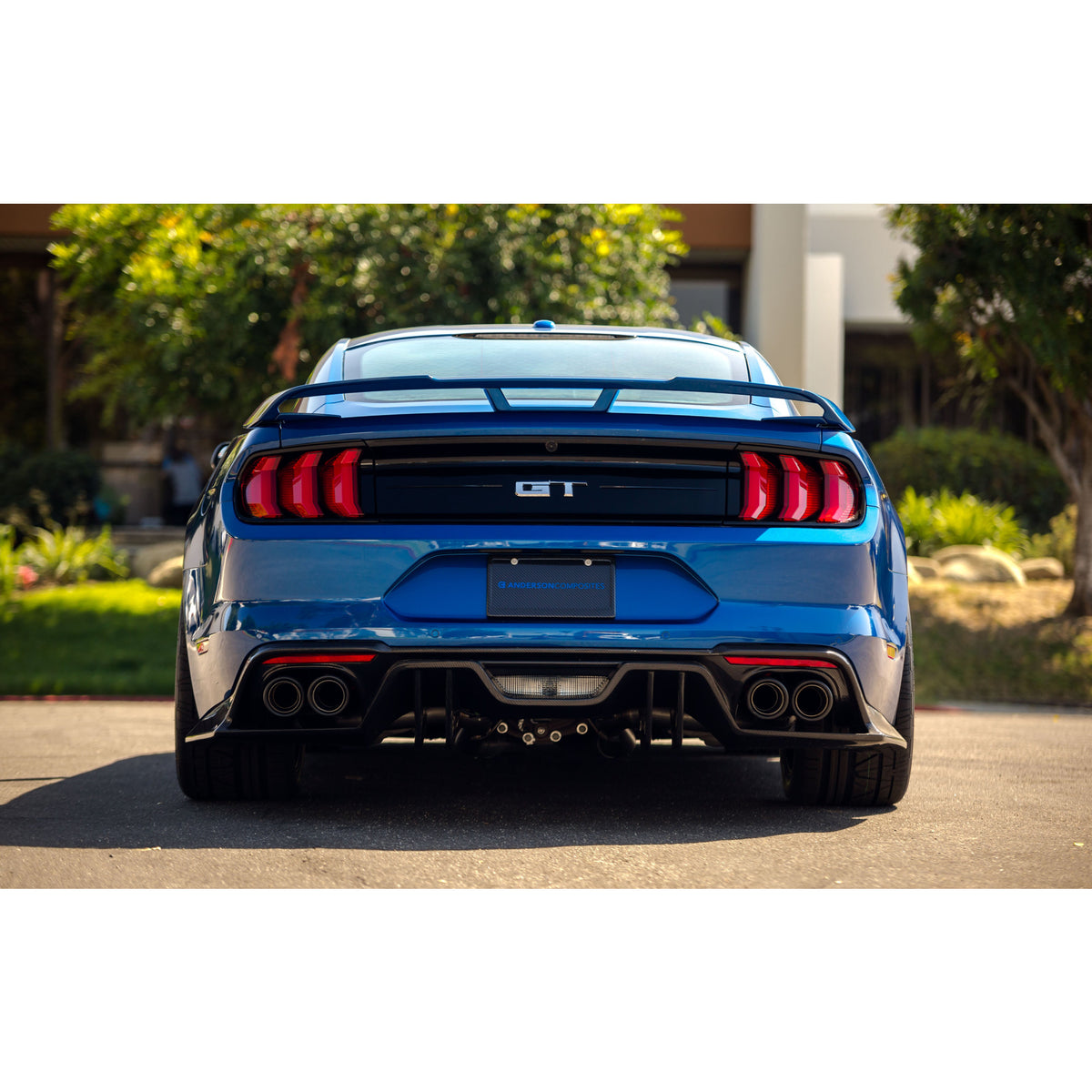Type-AR carbon fiber quad tip rear valance for 2018-2023 Ford Mustang