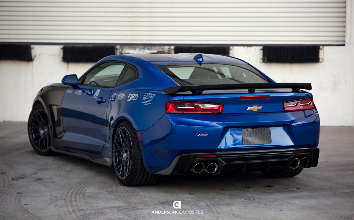 ZL1 style carbon fiber rear spoiler for 2016-2024 Chevrolet Camaro (Mounting points SS Stanchion Spoiler Only)