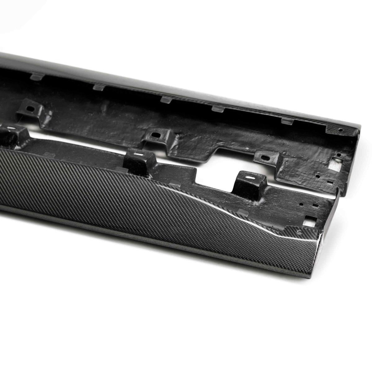 Type-GR (GT350 Style) carbon fiber side rocker panel splitter for 2015-2023 Ford Mustang