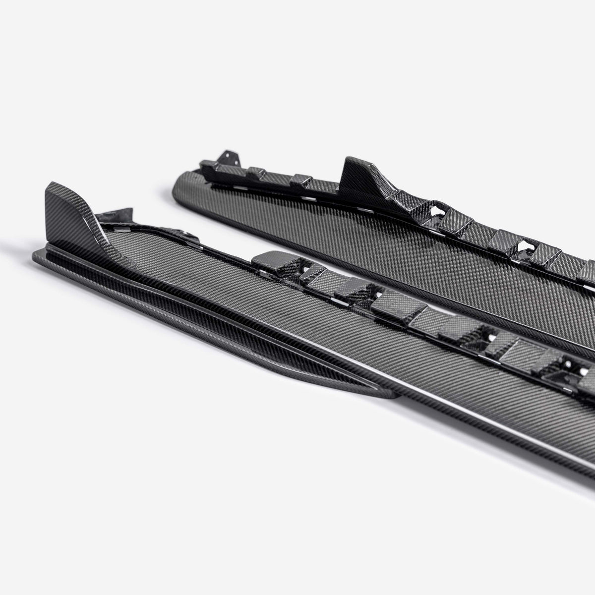 Type-GT5 carbon fiber side rocker panel splitter for 2024-2026 Ford Mustang